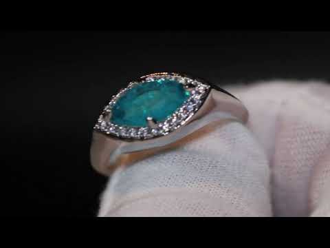 Blue marquise diamond ring