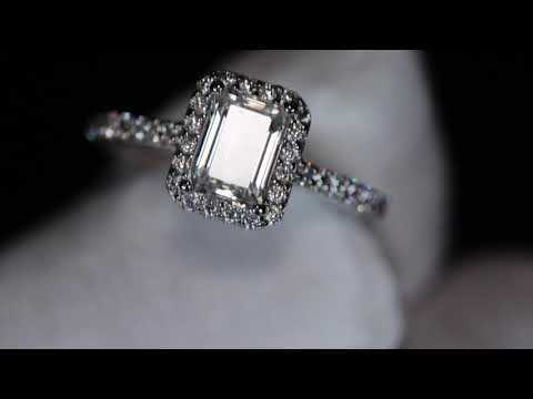 Emerald Cut Moissanite Diamond Ring