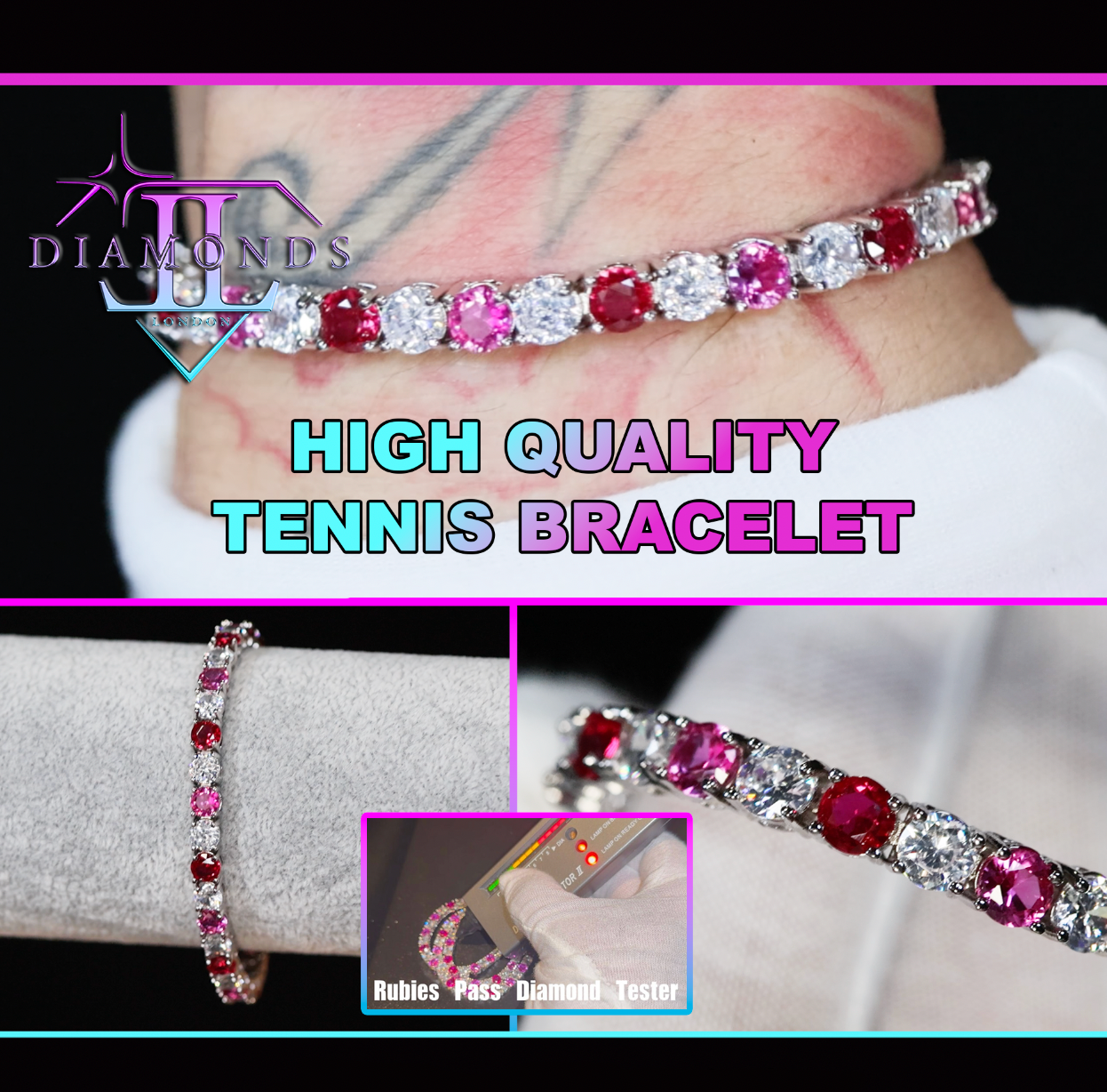 red Diamond Tennis Bracelet