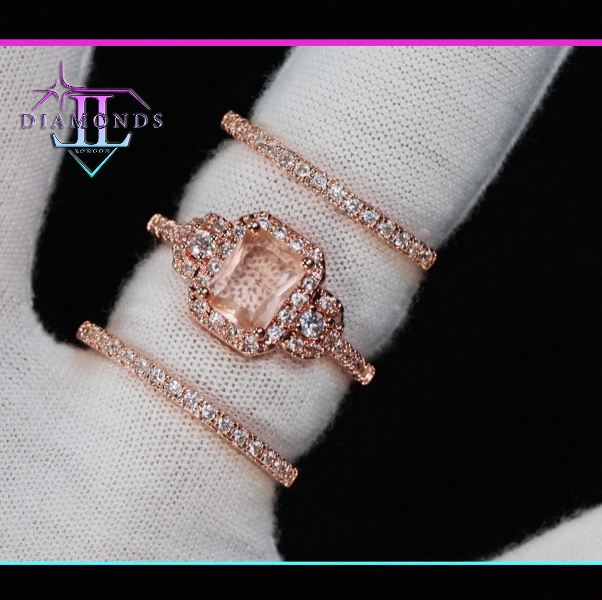 Rose Gold Wedding Ring Set