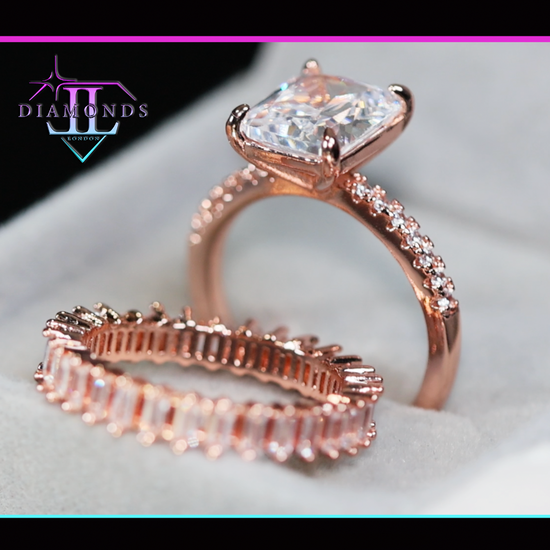 Rose Gold Wedding Ring Set