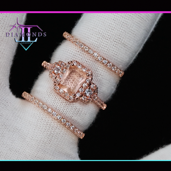 Rose Gold Wedding Ring Set