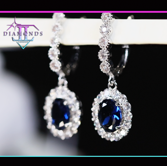 Blue Diamond Earrings