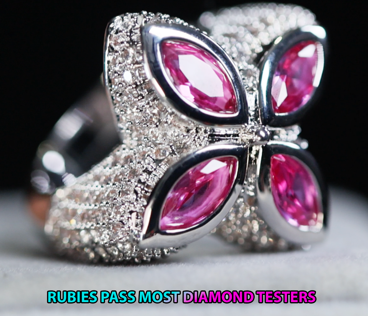Pink Diamond Cross Ring