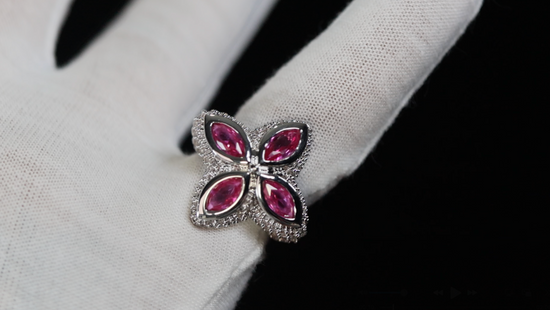 Pink Gemstone Hip Hop Ring