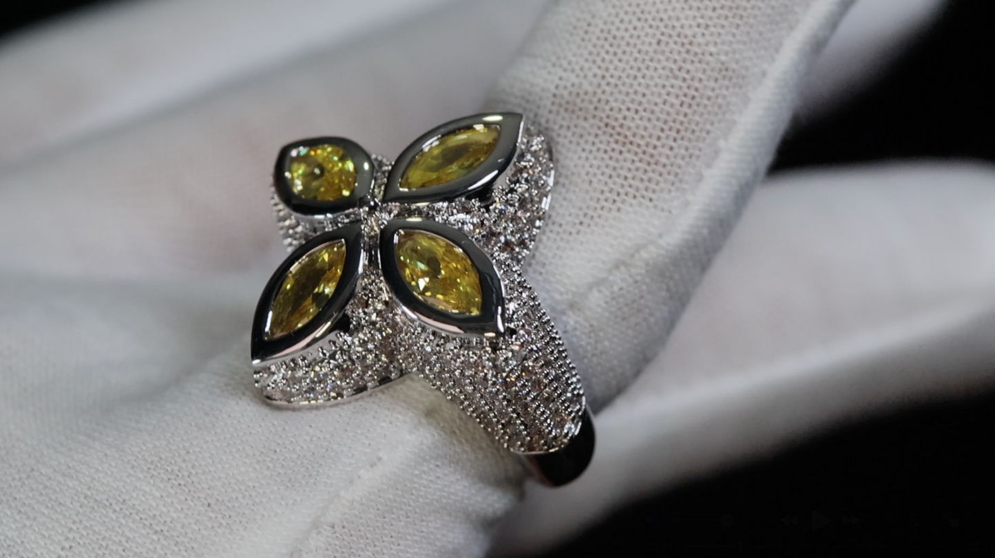 Big Yellow Diamond Ring