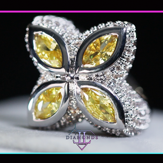 Men's Yellow Diamond Hip Hop Ring