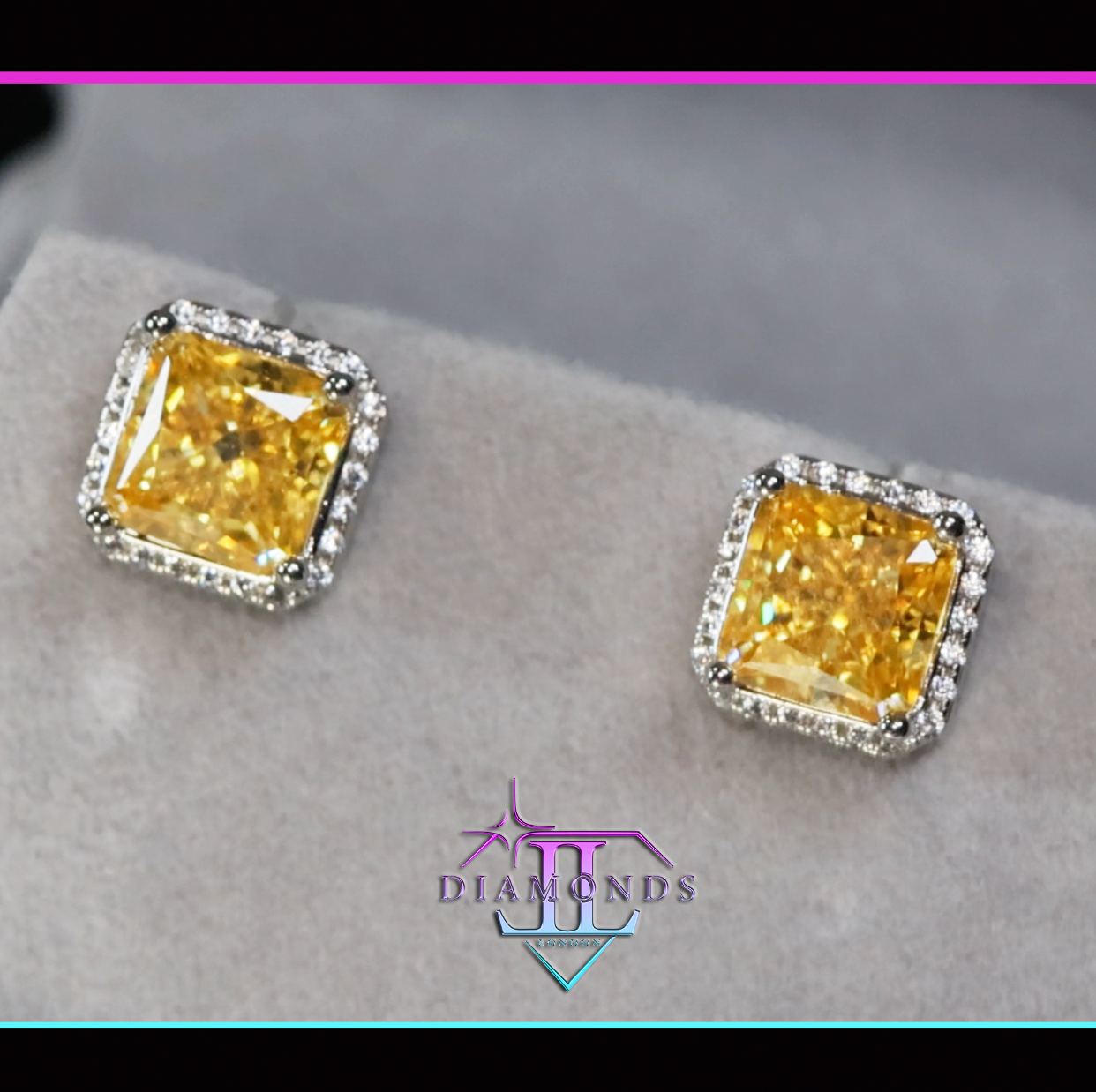 Yellow Diamond Ear Studs