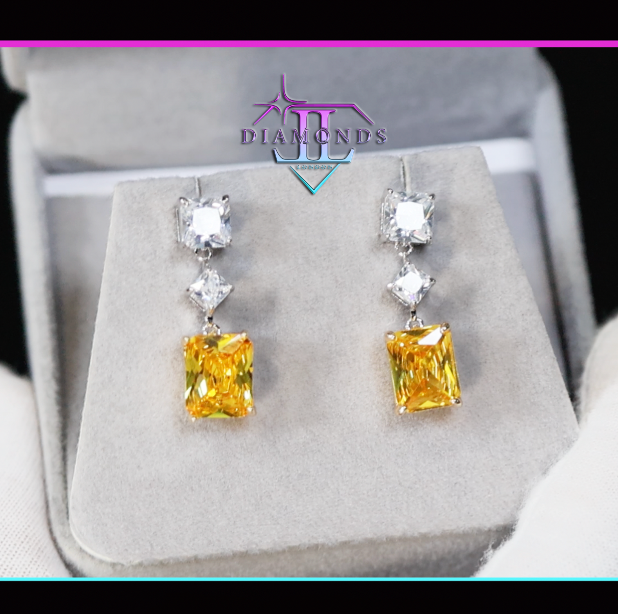 Womens Yellow Diamond Earrings