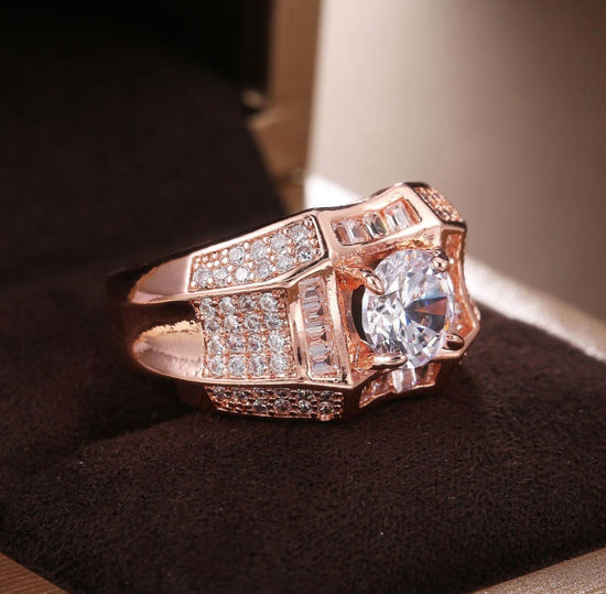 Mens Rose Gold Ring | Womens Rose Gold Ring | Diamond Rose Gold Ring | Iced Out Ring | Mens Iced Out Rings | Mens Wedding Ring Rose Gold