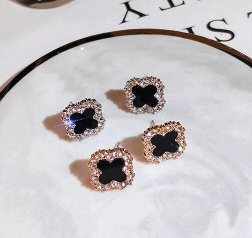 Clover Earrings | Clover Diamond Earrings | Clover Diamond Ear Studs