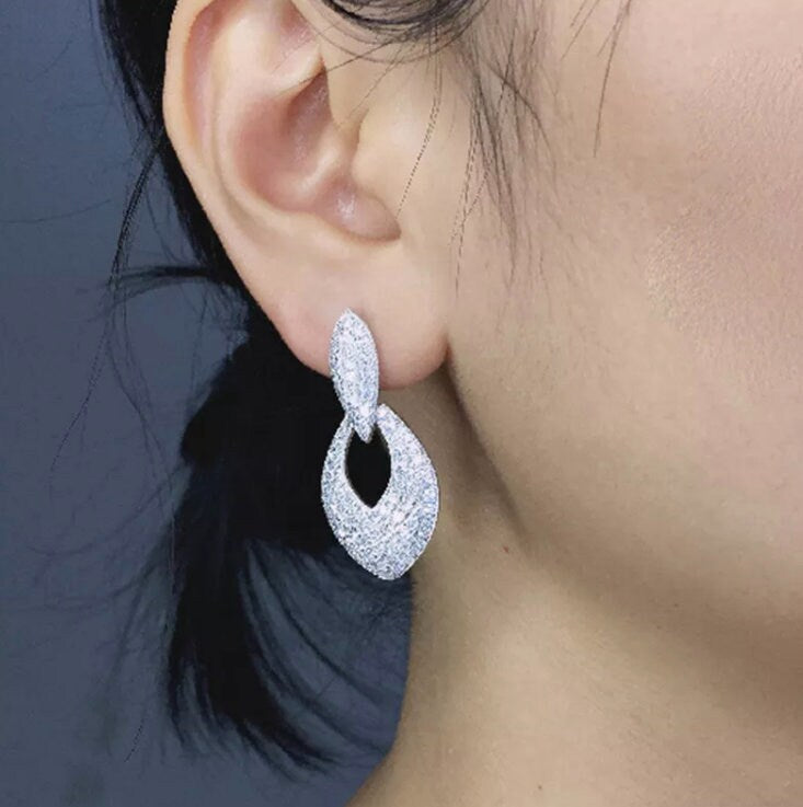 Diamond Hoop Earrings | Hoop Earrings | Womens Diamond Earrings | Hoop Earrings with Diamonds | Womens Earrings | Dangle Earrings