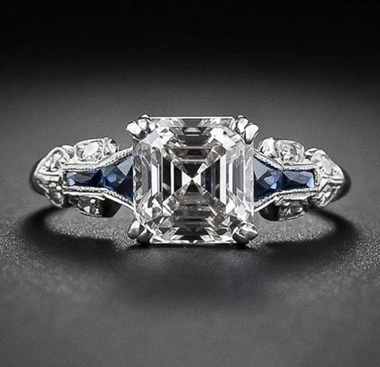 Blue diamond ring