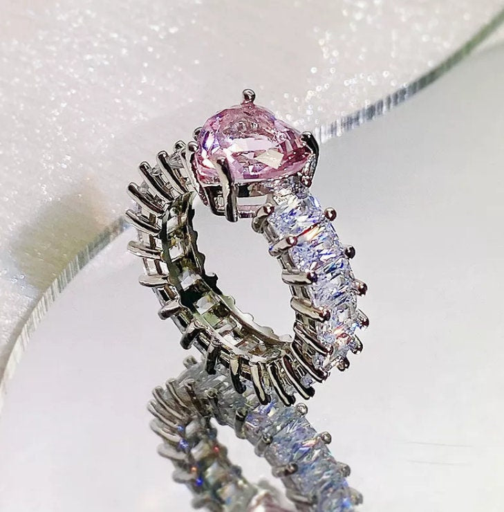 Heart Ring | Heart Shaped Ring | Heart Shape Ring | Diamond Heart Ring | Heart Ring with Diamonds | Engagement Ring | Pink Diamond Ring