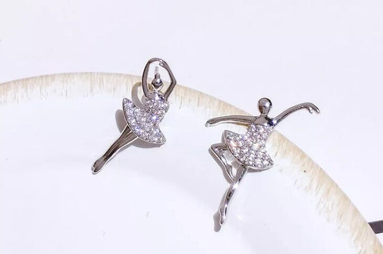 Dancer Jewelry | Womens Diamond Ear Studs | Charm Earrings | Ballerina