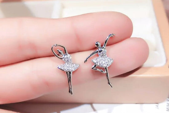 Dancer Jewelry | Womens Diamond Ear Studs | Charm Earrings | Ballerina