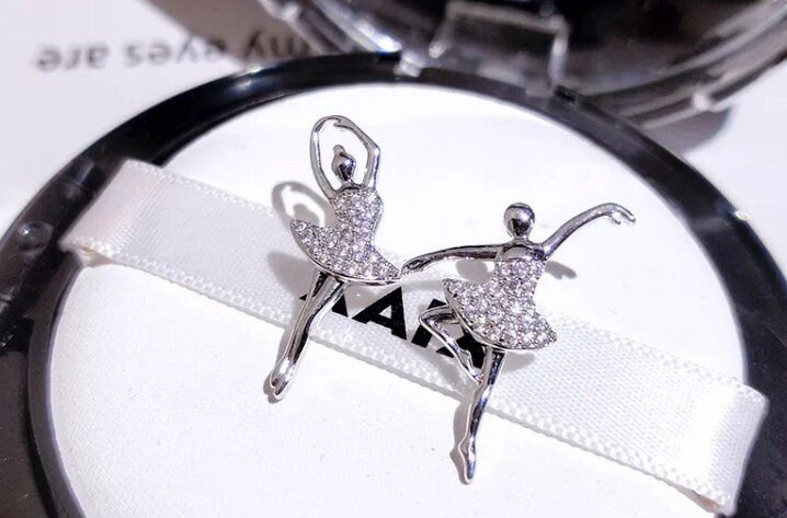 Dancer Jewelry | Womens Diamond Ear Studs | Charm Earrings | Ballerina