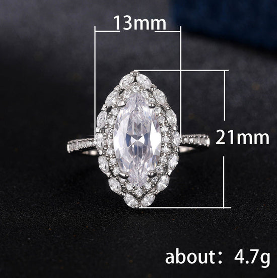 Womens diamond Marquise ring | Marquise engagement ring