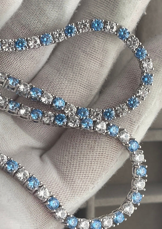 Blue Diamond Tennis Chain