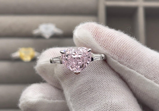 Pink Diamond Heart Ring