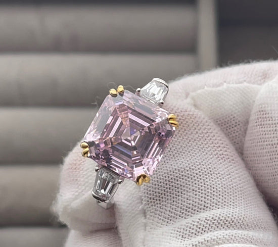 10.00ct Pink Diamond Ring | Pink Asscher Cut Diamond Ring