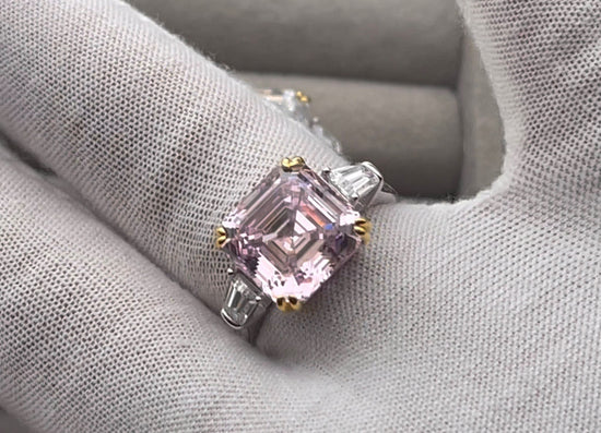 10.00ct Pink Diamond Ring | Pink Asscher Cut Diamond Ring