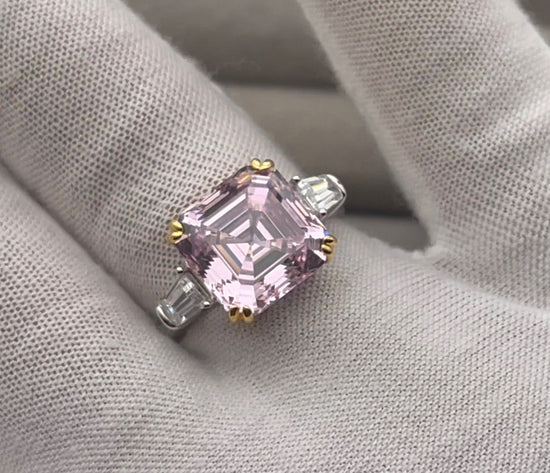 10.00ct Pink Diamond Ring | Pink Asscher Cut Diamond Ring