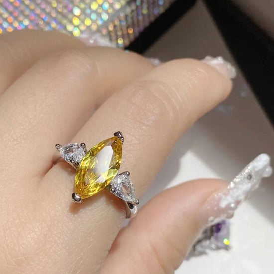 Yellow Marquise Diamond Ring | Marquise Diamond Ring